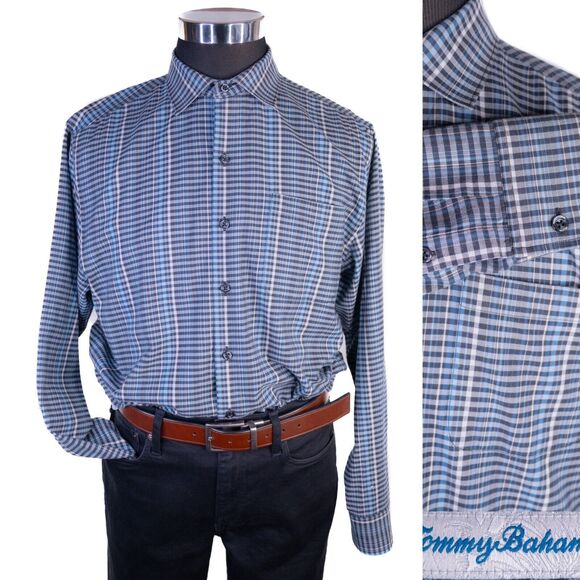Tommy Bahama Cotton/Silk Long Sleeve Cuff Shirt Mens M/M Button Down - Picture 1 of 11